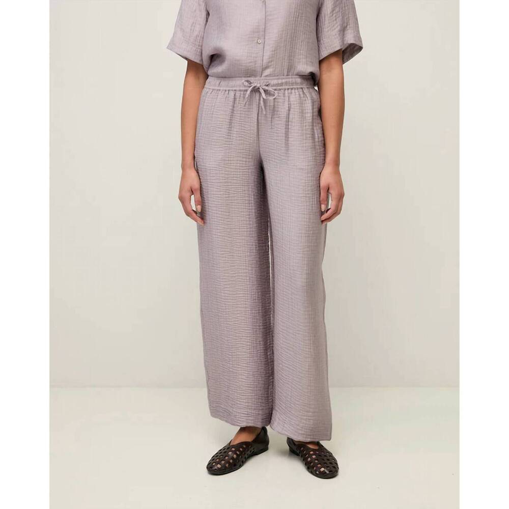 NEW YERSE greta flowy wrinkle effect wide leg pants in lavender